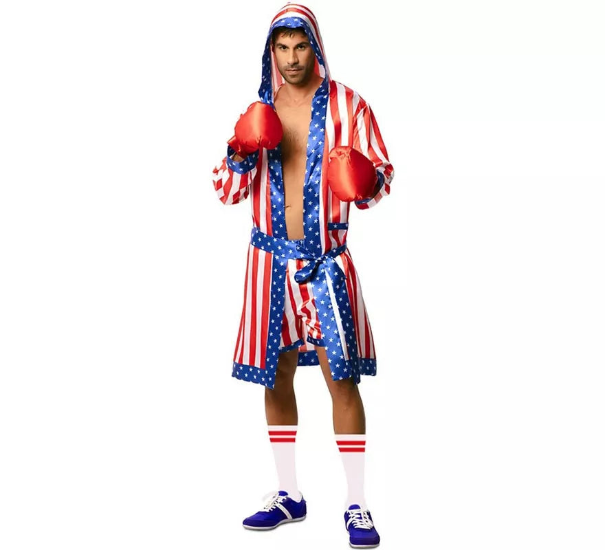 Translation missing: de.Disfraz de Boxeador Profesional USA con cinturón para hombre