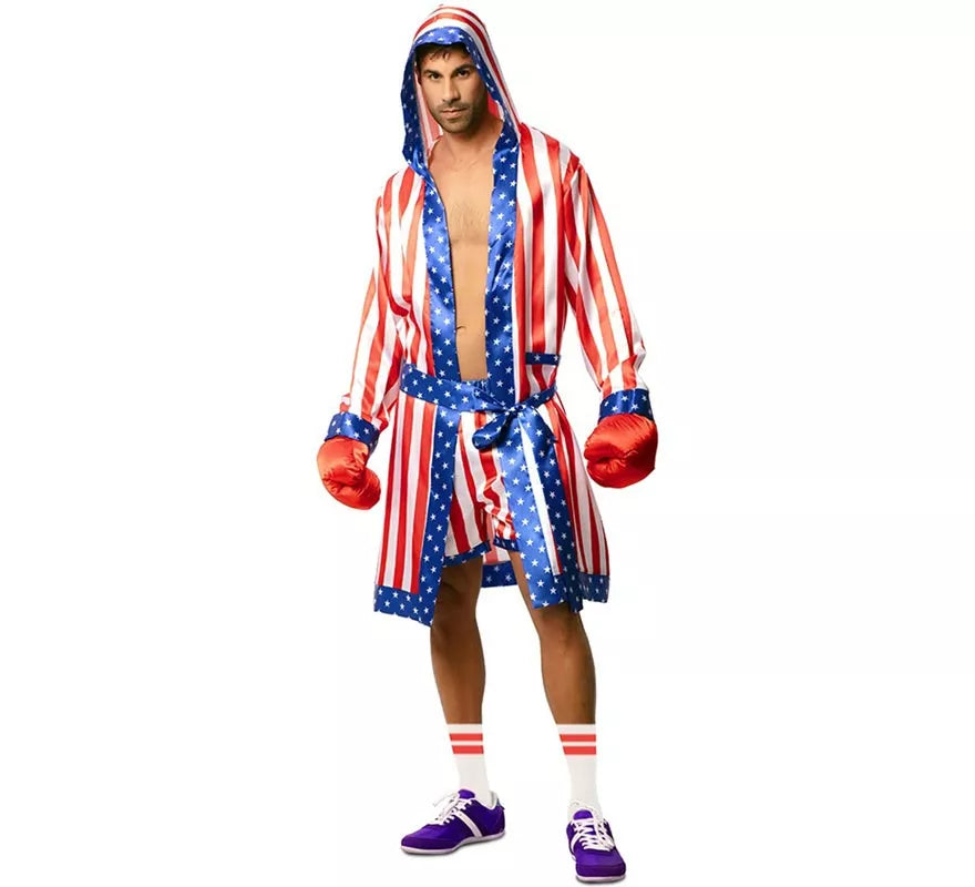 Translation missing: de.Disfraz de Boxeador Profesional USA con cinturón para hombre