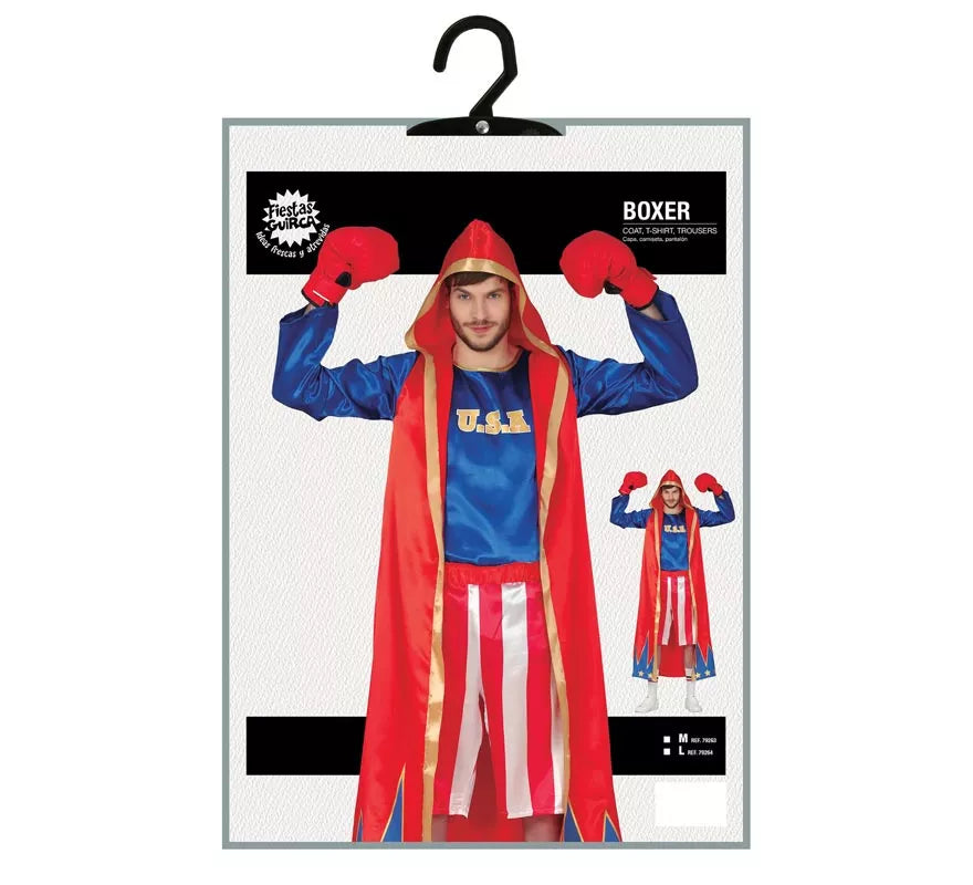 Translation missing: de.Disfraz de Boxeador Rojo y Azul para hombre