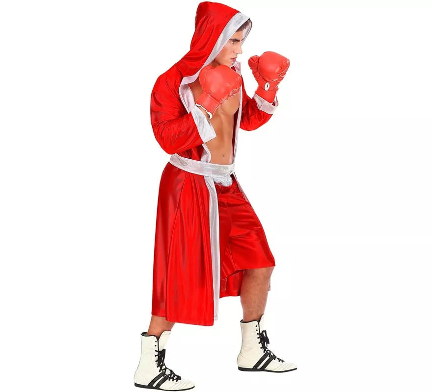Disfraz de Boxeador rojo y blanco para hombre