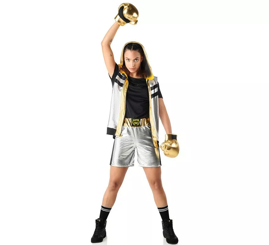 Translation missing: de.Disfraz de Boxeadora guante de oro para mujer