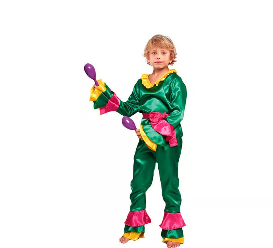 Translation missing: de.Disfraz de Brasileño Rumbero Verde Fiesta para niño