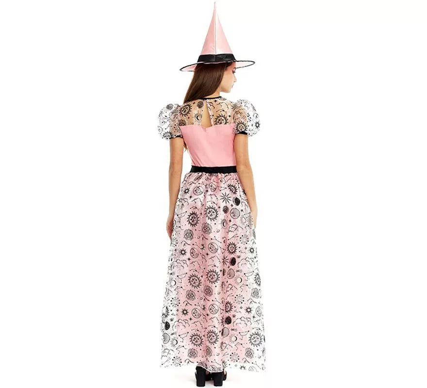 Translation missing: de.Disfraz de Bruja Buena rosa con sombrero para mujer