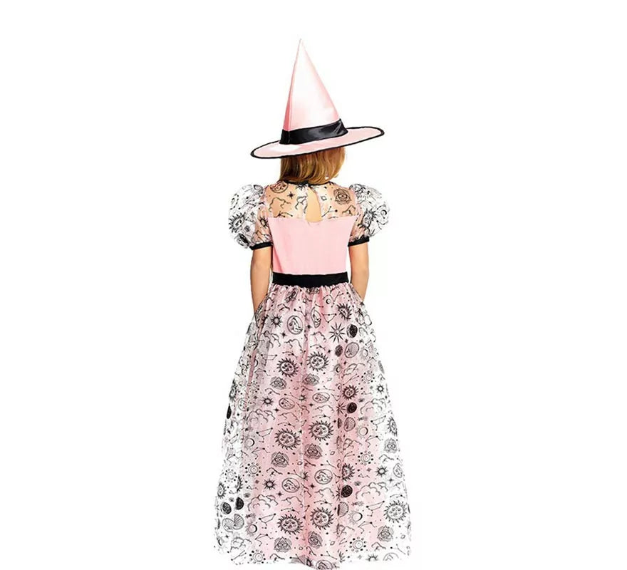 Translation missing: de.Disfraz de Bruja Buena rosa con sombrero para niña y adolescente