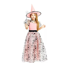 Rosafarbenes Good Witch-Kostüm mit Hut für Mädchen und Jugendliche