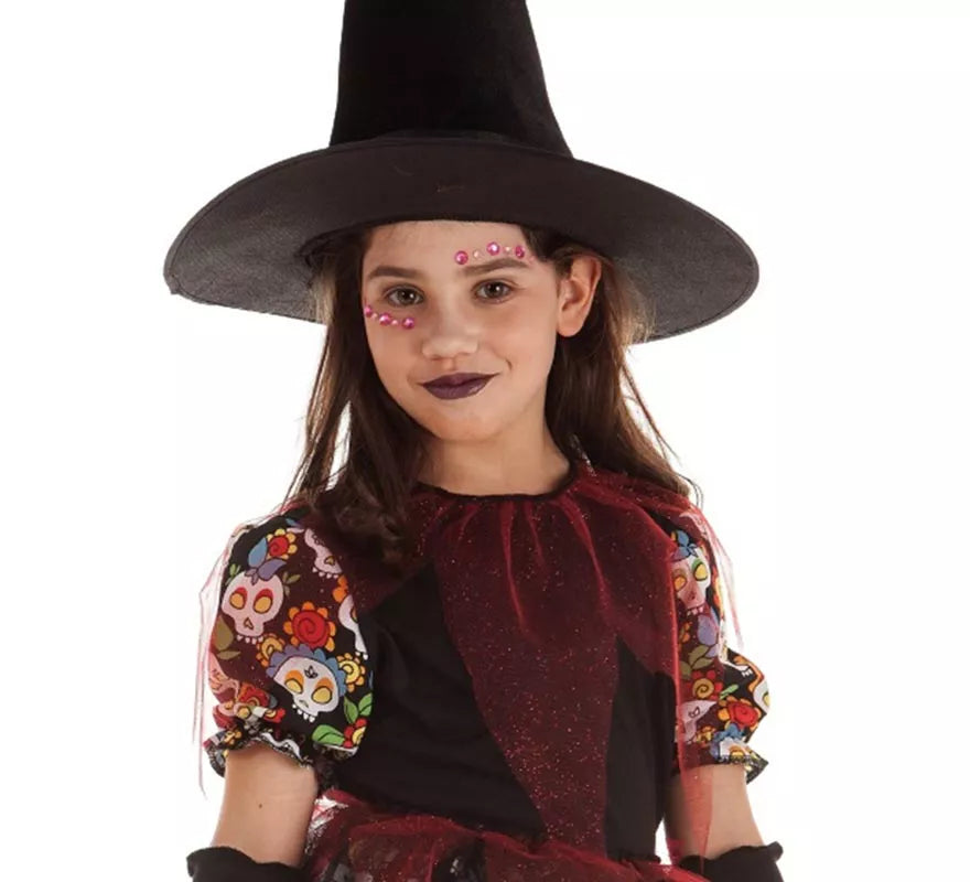 Translation missing: de.Disfraz de Bruja Calaveras Floral para niña