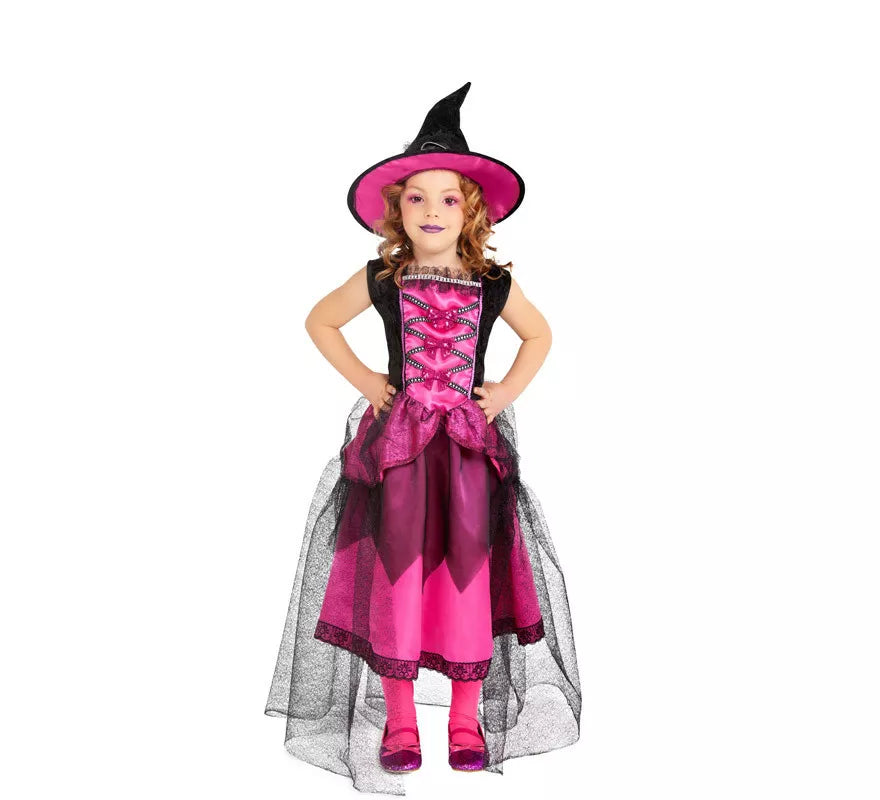 Translation missing: de.Disfraz de Bruja Chic Rosa para niña