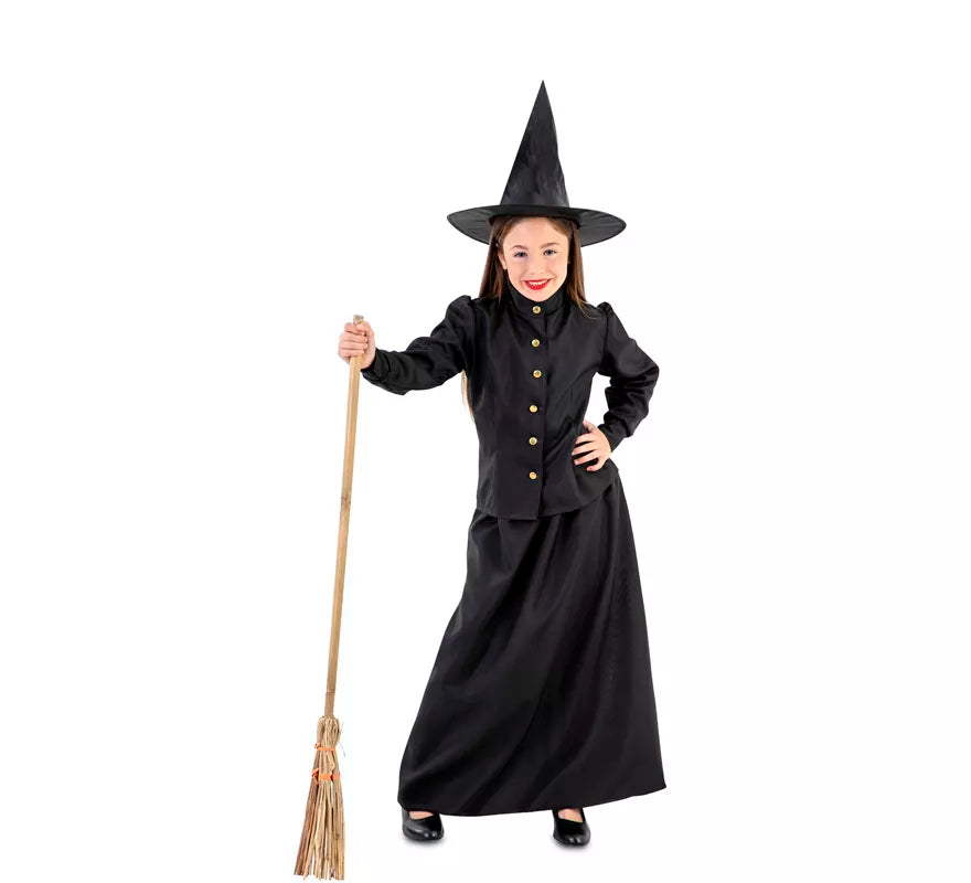 Translation missing: de.Disfraz de Bruja Clásica en Negro para niña