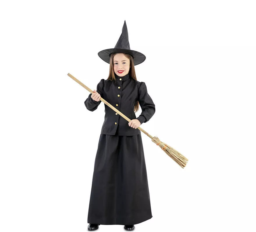 Translation missing: de.Disfraz de Bruja Clásica en Negro para niña