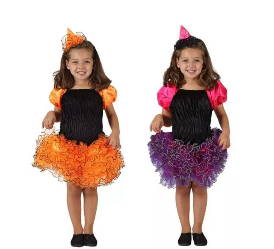 Translation missing: de.Disfraz de Bruja con falda volantes para niña en 2 colores y varias tallas