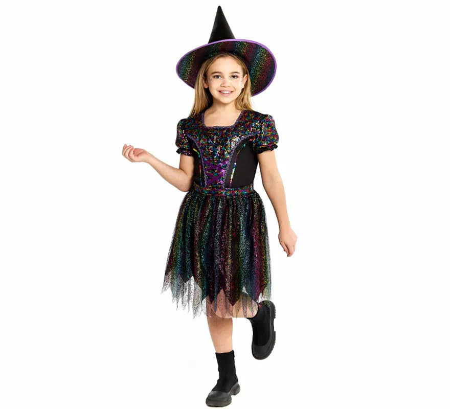 Translation missing: de.Disfraz de Bruja con Lentejuelas para niña