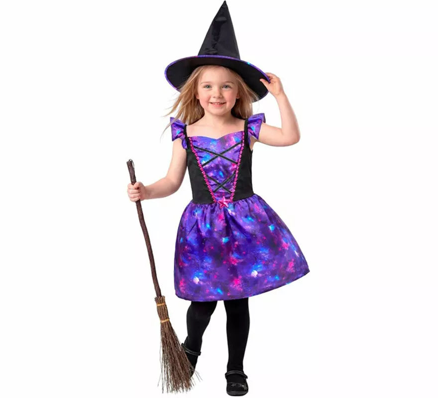 Translation missing: de.Disfraz de Bruja de Galaxia para niña