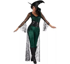 Grünes Coven-Hexe-Kostüm für Damen