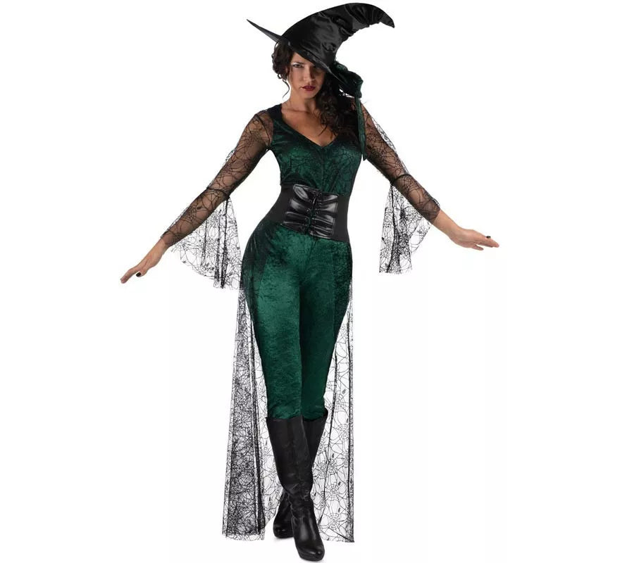 Translation missing: de.Disfraz de Bruja del Aquelarre verde para mujer