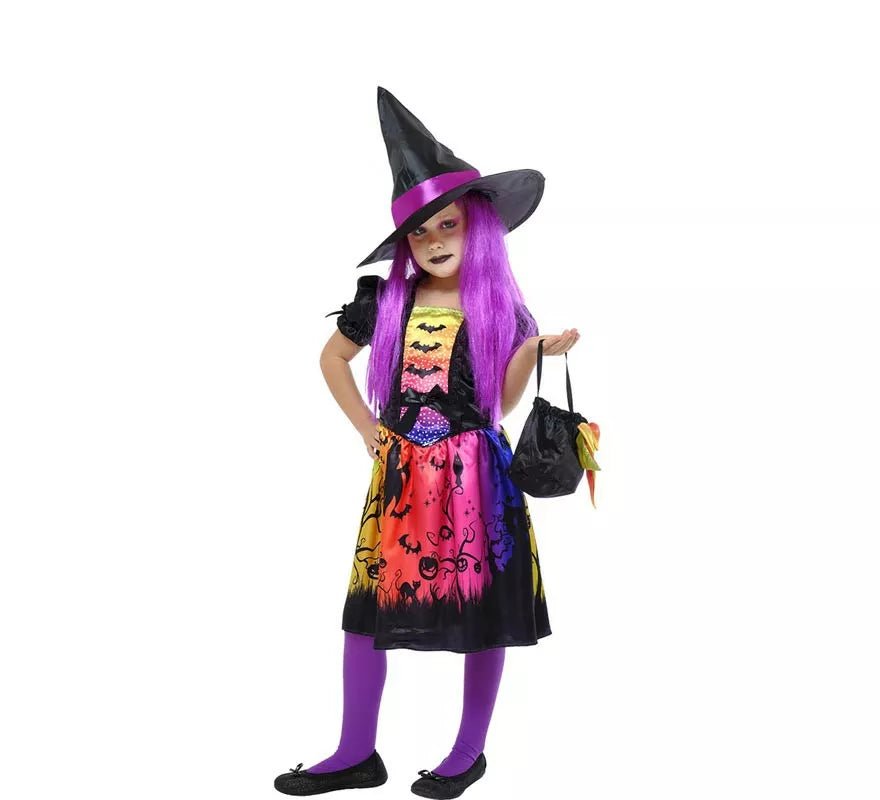 Translation missing: de.Disfraz de Bruja Encantada púrpura para niña