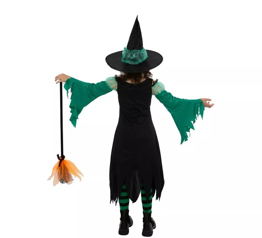 Disfraz de Bruja Esmeralda verde para niña