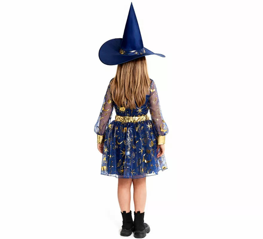 Translation missing: de.Disfraz de Bruja Esotérica azul para niña