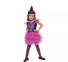 Glamouröses Hexenkostüm mit rosa Tutu für Mädchen