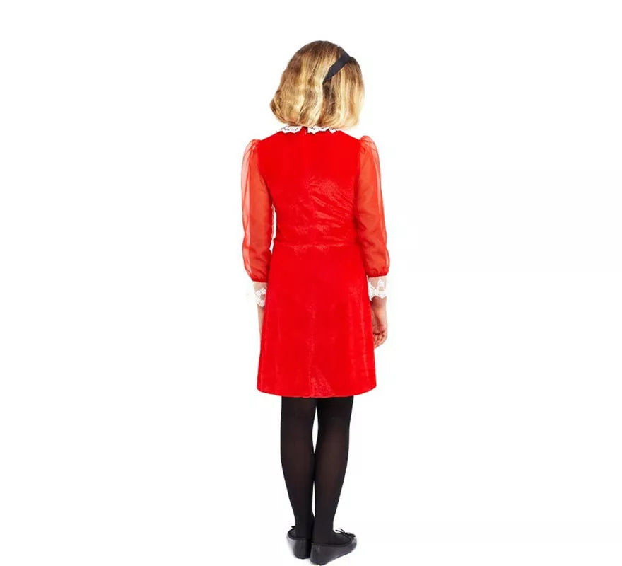 Translation missing: de.Disfraz de Bruja joven vestido rojo para niña