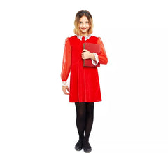 Junges Hexenkostüm, rotes Kleid für Mädchen