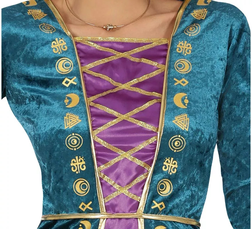 Disfraz de Bruja lila para mujer