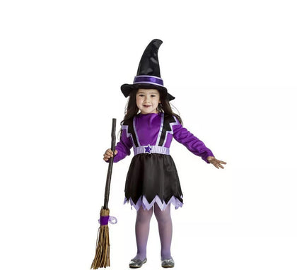 Disfraz de Bruja lila para niña