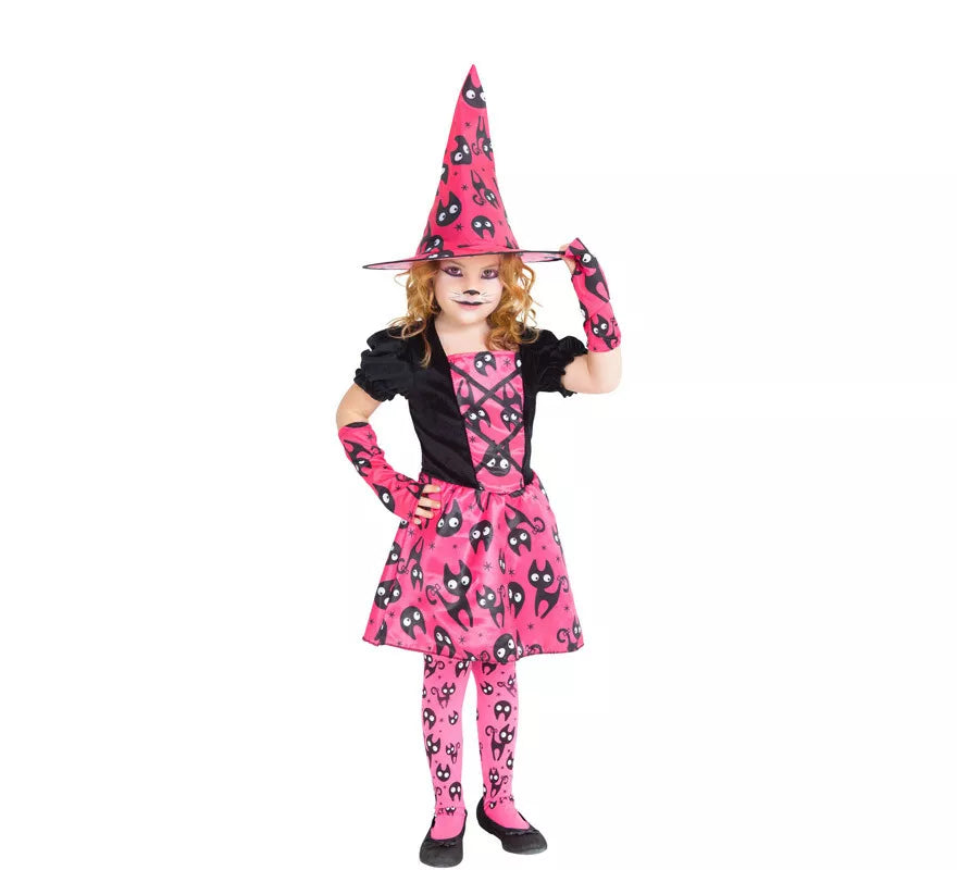 Translation missing: de.Disfraz de Bruja Mininos Rosa para niña