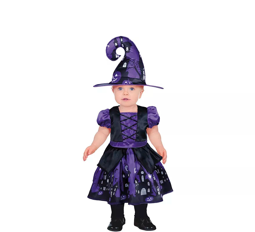 Translation missing: de.Disfraz de Bruja Misteriosa púrpura para niña y bebé