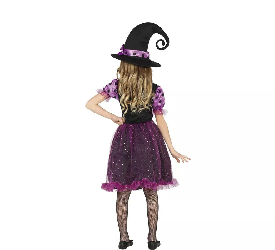 Translation missing: de.Disfraz de Bruja Morada con Tul y Lazo para niña