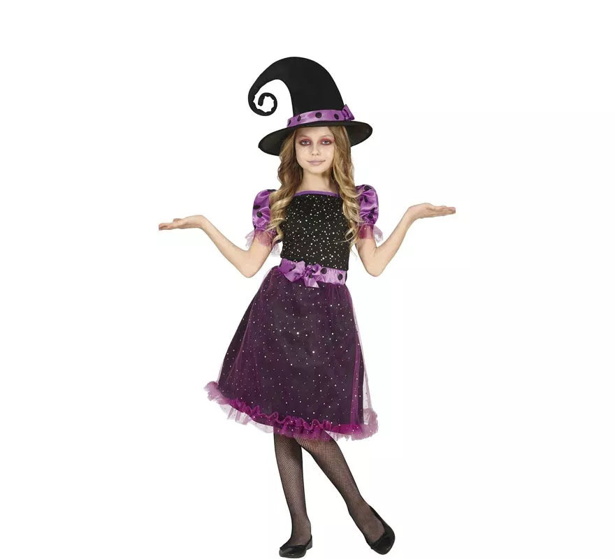 Translation missing: de.Disfraz de Bruja Morada con Tul y Lazo para niña
