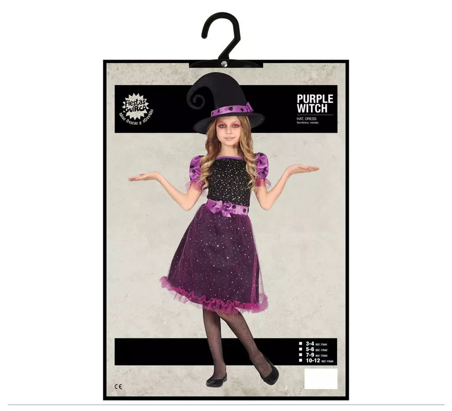 Translation missing: de.Disfraz de Bruja Morada con Tul y Lazo para niña
