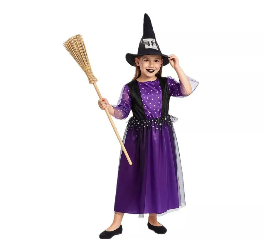 Translation missing: de.Disfraz de Bruja Morada para niña