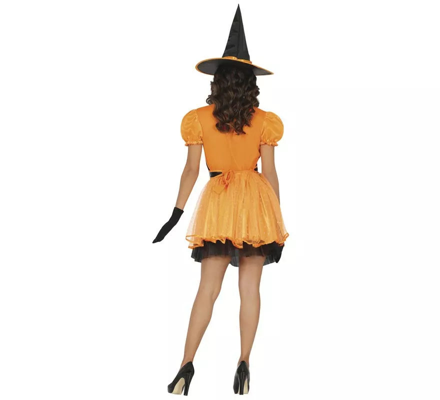 Disfraz de Bruja naranja para mujer