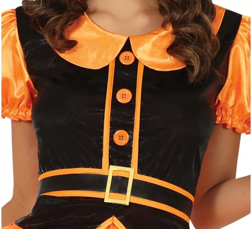 Disfraz de Bruja naranja para mujer