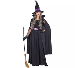 Schwarzes Hexenkostüm für Damen