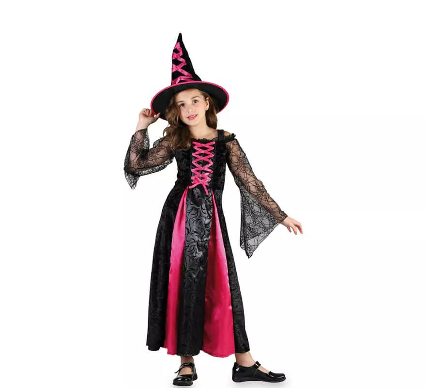 Translation missing: de.Disfraz de Bruja negra y rosa para niña