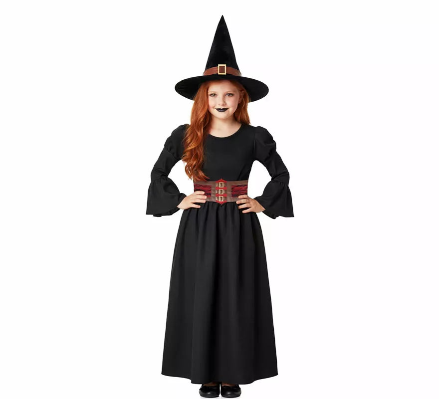 Translation missing: de.Disfraz de Bruja negro con Corset para niña