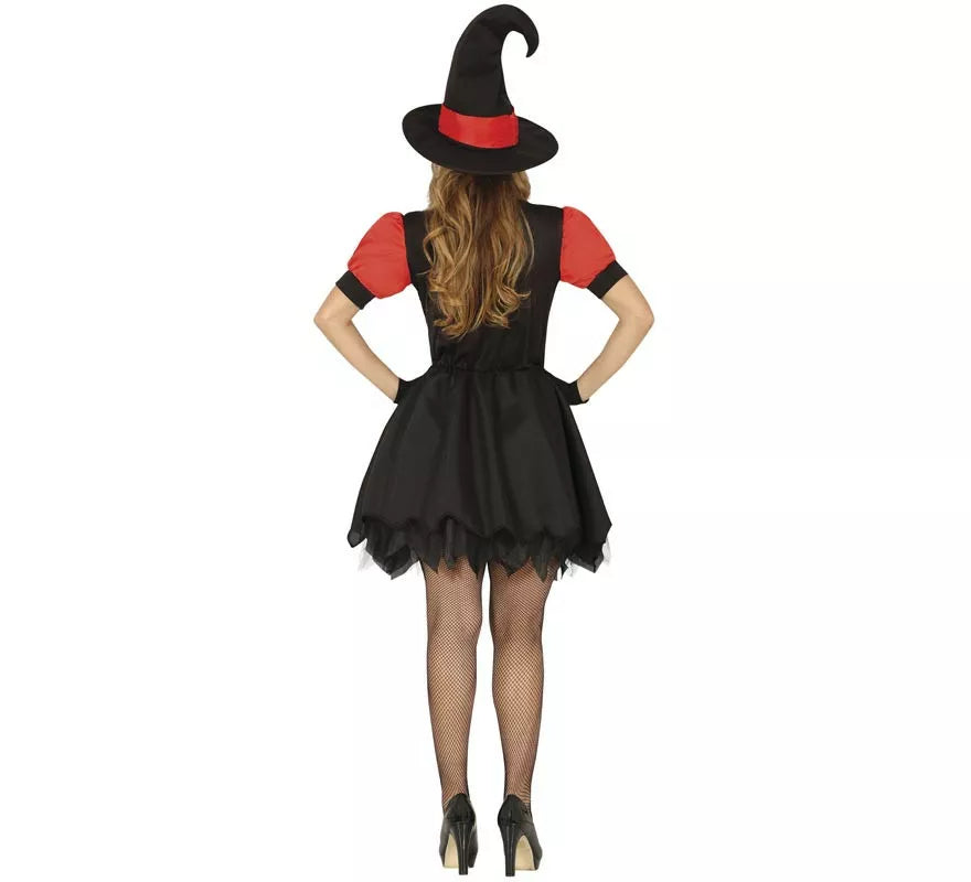 Disfraz de Bruja roja y negra para mujer