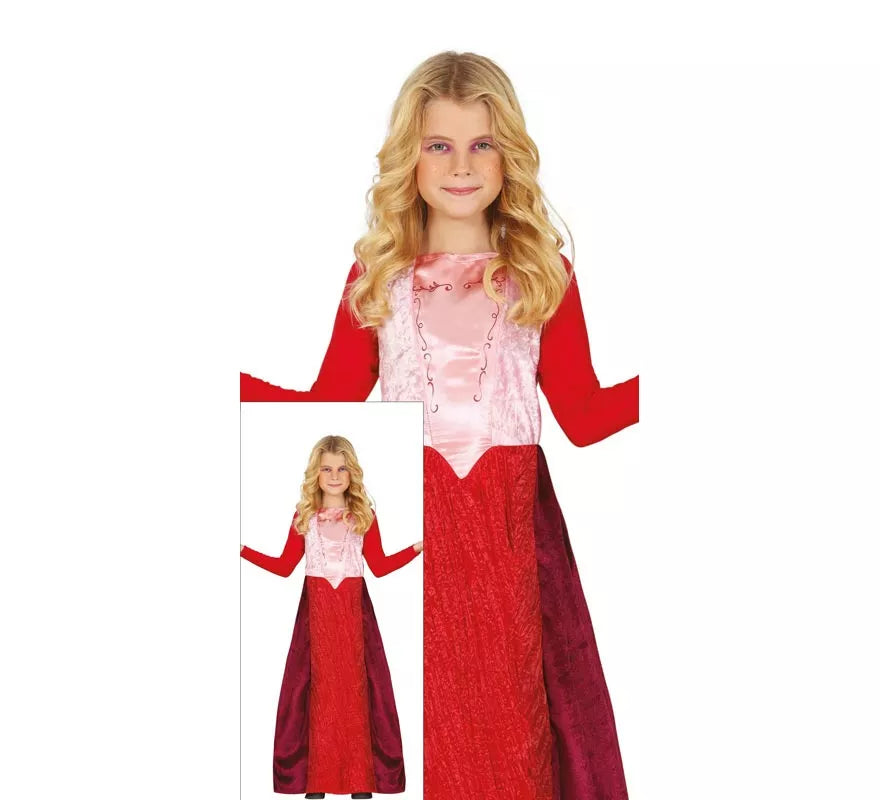 Disfraz de Bruja rojo para niña