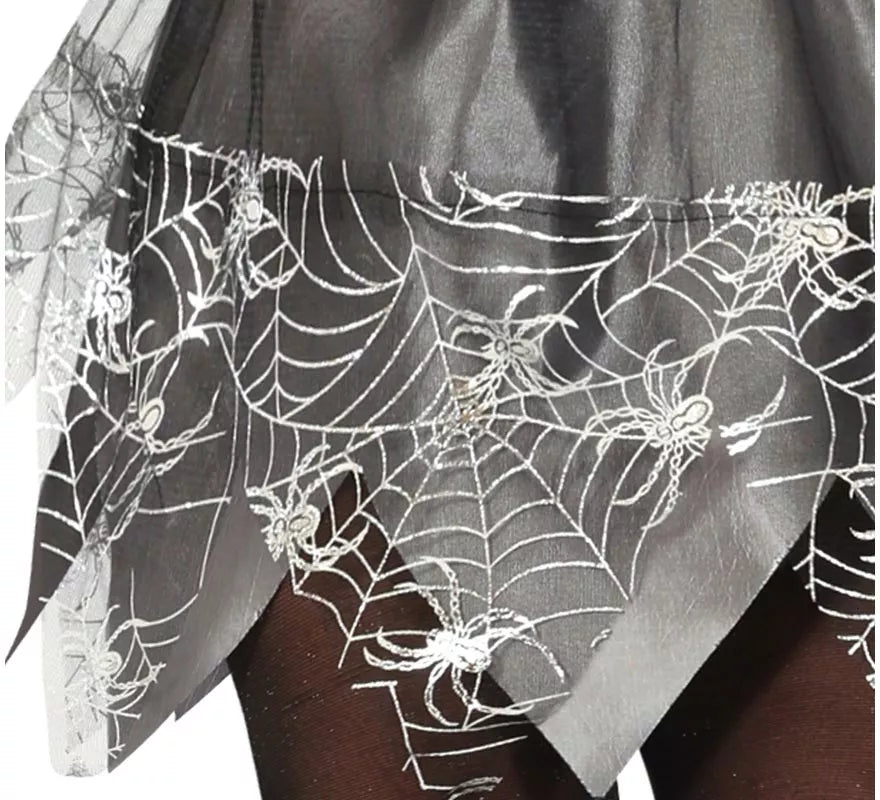 Disfraz de Bruja Spiderweb plateada para adolescente