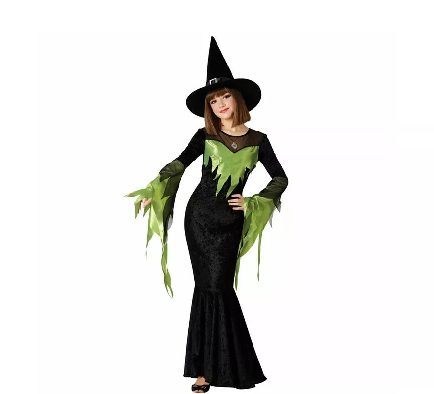 Translation missing: de.Disfraz de Bruja Verde Elegante para mujer