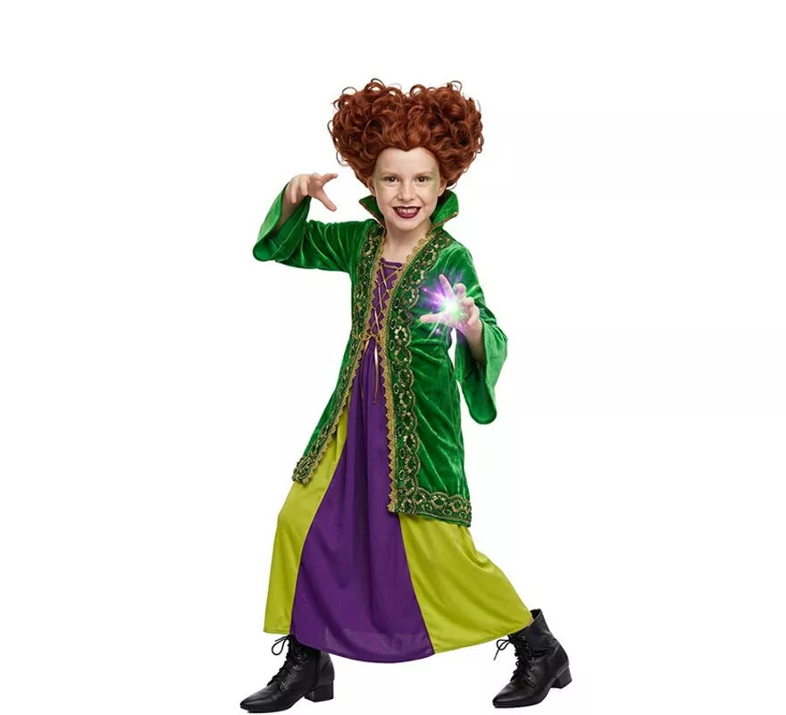 Translation missing: de.Disfraz de Bruja verde para niña
