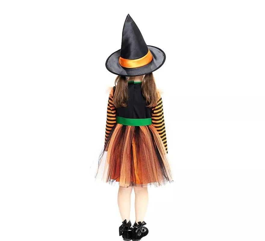 Translation missing: de.Disfraz de Brujita Calabaza con sombrero para bebé y niña