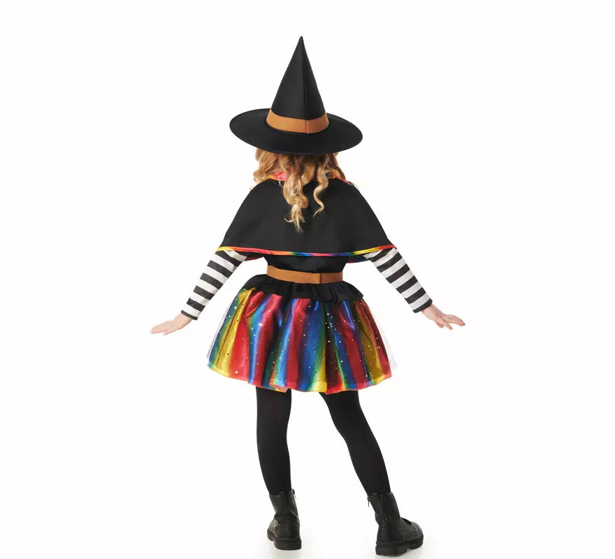 Disfraz de Brujita con Falda multicolor para niña