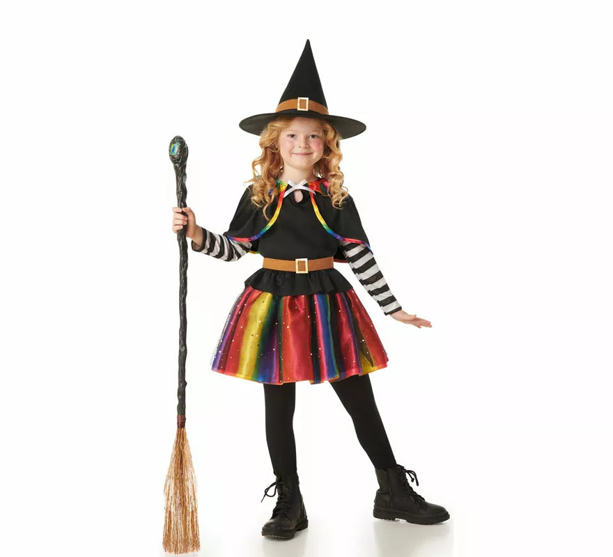 Disfraz de Brujita con Falda multicolor para niña