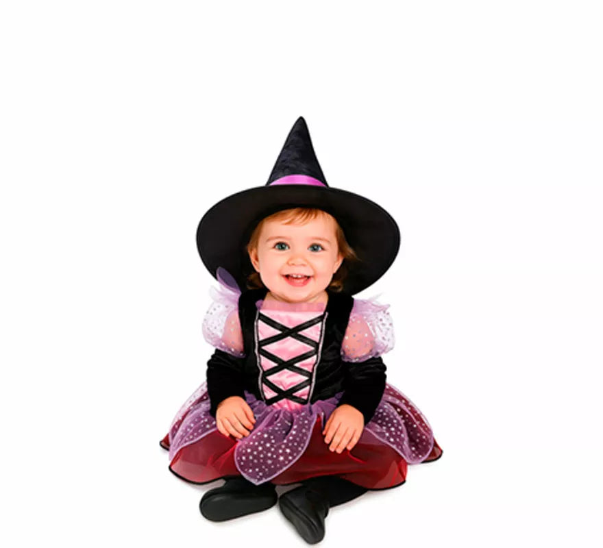 Disfraz de Brujita Morada para bebé y niña