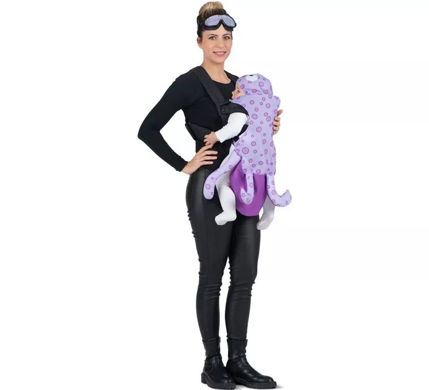 Translation missing: de.Disfraz de Buceador y Pulpo con cubremochila para adulto y bebé