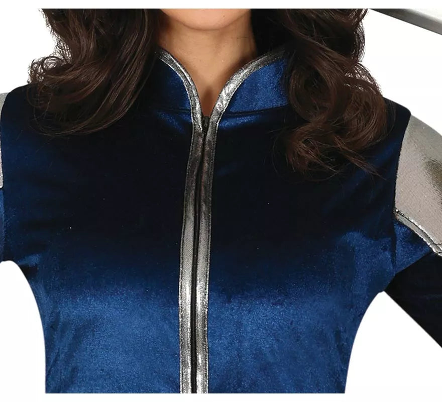 Translation missing: de.Disfraz de Guerrera Medieval azul y plateado para mujer