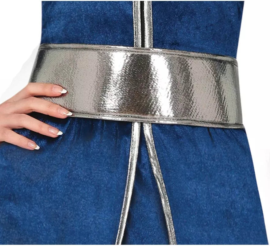 Translation missing: de.Disfraz de Guerrera Medieval azul y plateado para mujer