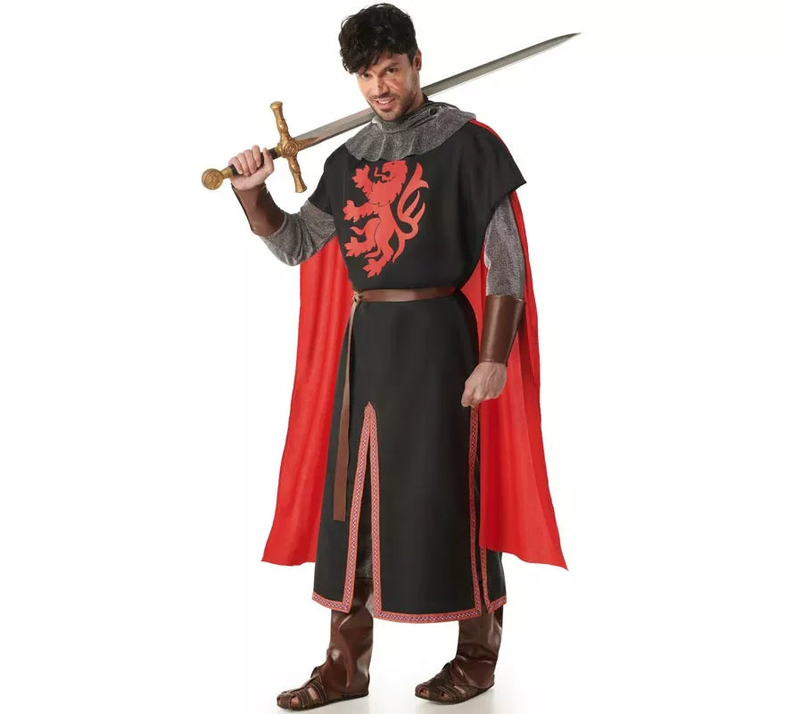 Translation missing: de.Disfraz de Caballero Medieval León negro para hombre